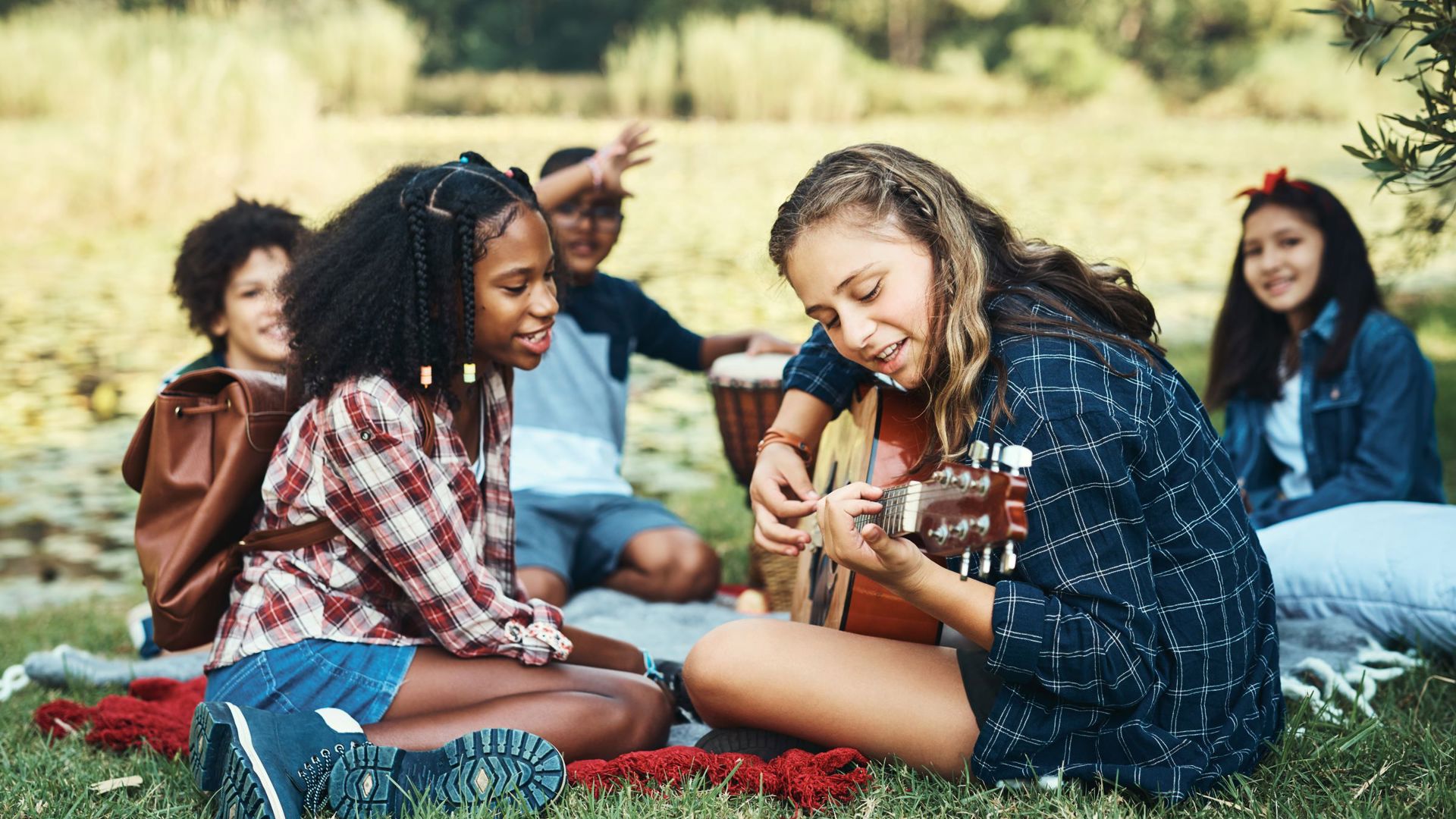 Banner Zomer Kamp Tiener Gitaar Kamperen